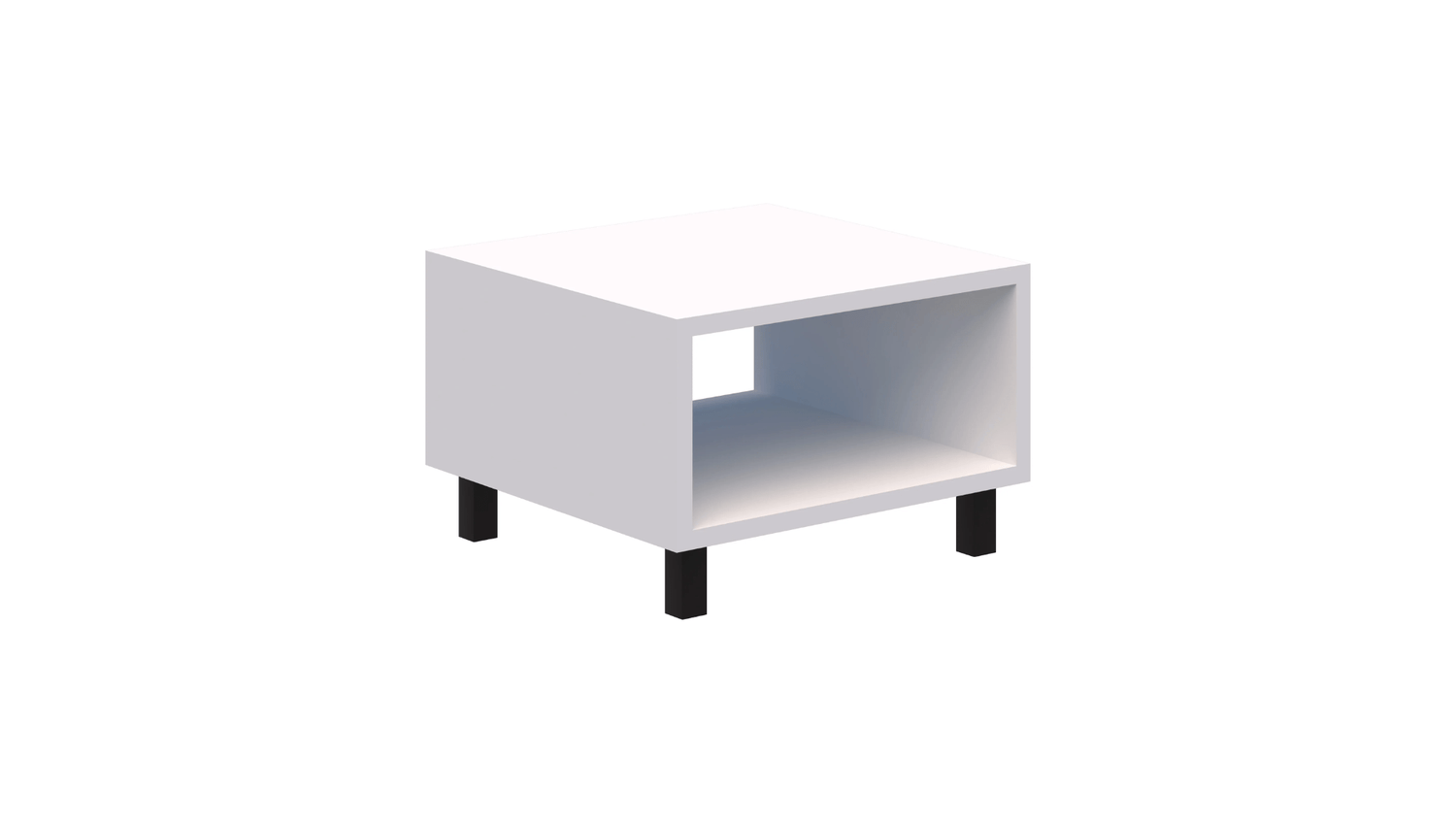 Tables 600L / Snow / Black Modella II Box Coffee Table